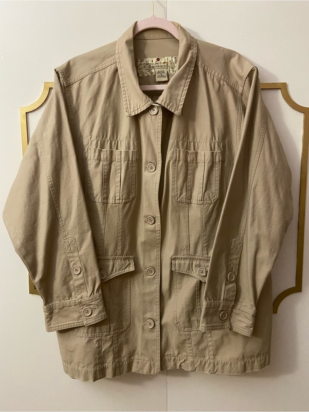 Classic Beige Utility Jacket - Women's Cotton Workwear